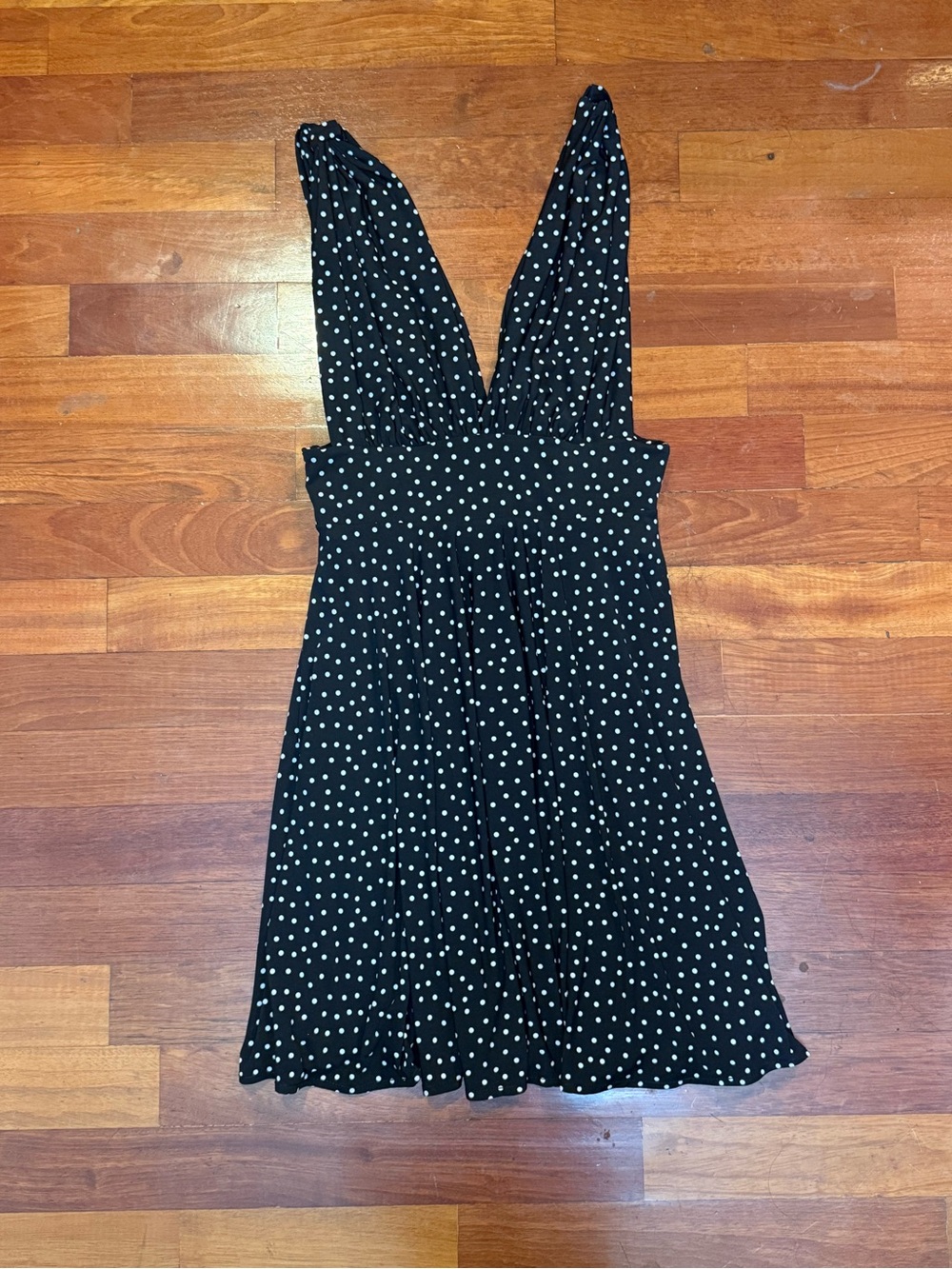 White House Black Market WomenPolka Dot Matte Jersey Plunge V-Neck Midi Dress 10